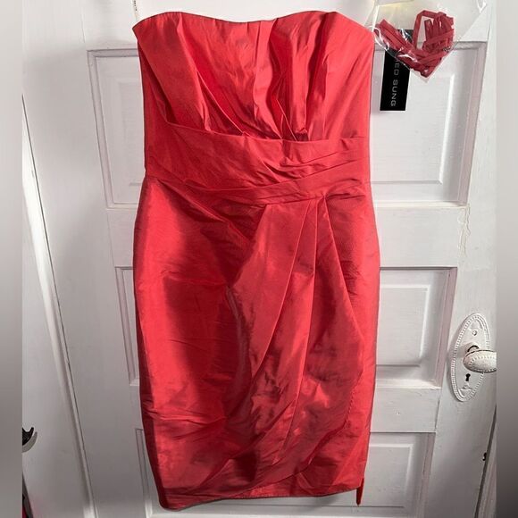 NWTs Alfred Sung Strapless Cocktail Dress Size 8 - Picture 1 of 11